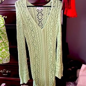 Lime green sweater dress